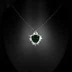 Collier en Étain & Pierre Verte Facettée