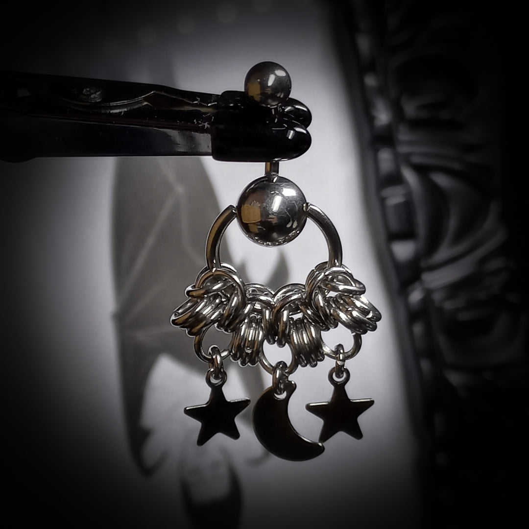 Piercing de Nombril Lune Étoiles