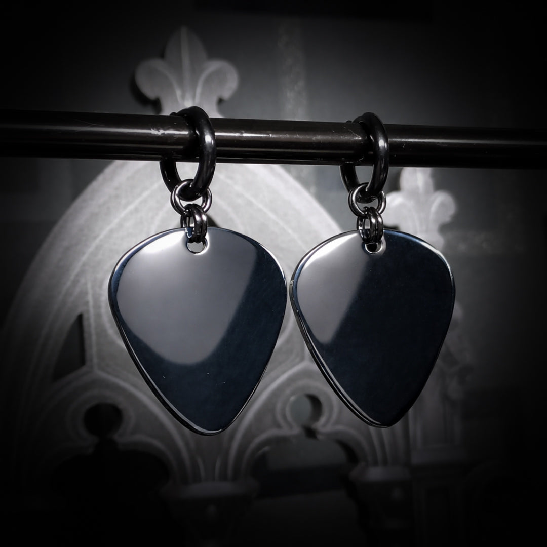 Boucles d’Oreilles Médiator Noires