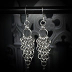 Boucles d’Oreilles en Cotte de Maille à Perle