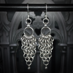 Boucles d’Oreilles en Cotte de Maille à Perle