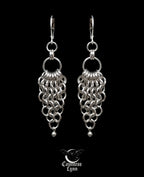 Boucles d’Oreilles en Cotte de Maille à Perle